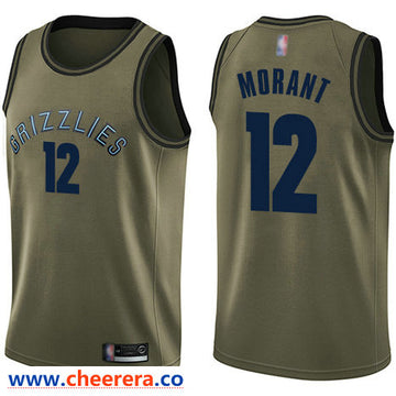 Ja Morant Memphis Grizzlies green Salute To Service jersey