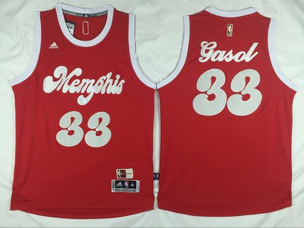 Marc Gasol Revolution Memphis Grizzlies red Retro jersey