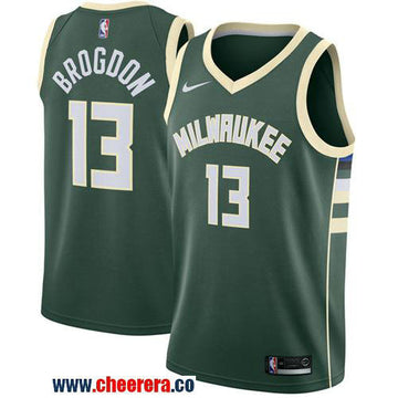 Nike Malcolm Brogdon Milwaukee Bucks green jersey