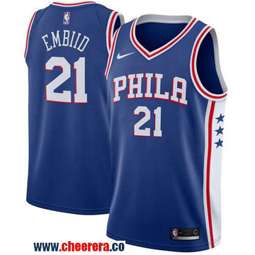 Nike Joel Embiid Philadelphia 76ers blue jersey
