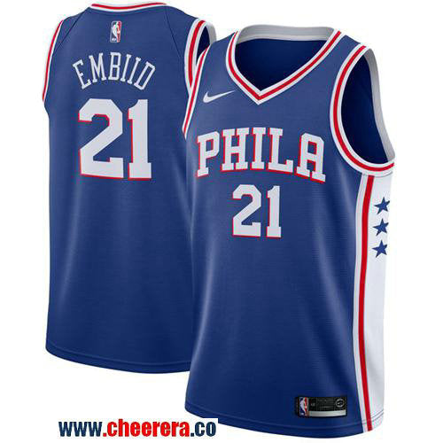 Nike Joel Embiid Philadelphia 76ers blue jersey