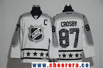 Metropolitan Division Sidney Crosby Reebok Pittsburgh Penguins white All-Star jersey