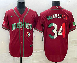 Fernando Valenzuela Mexico Baseball red Classic jersey