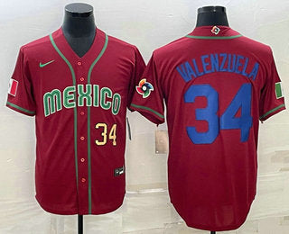 Fernando Valenzuela Number Mexico Baseball red Classic jersey