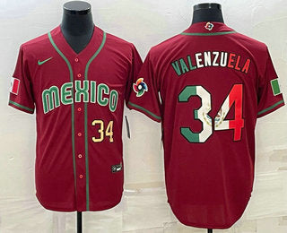 Fernando Valenzuela Number Mexico Baseball red Classic jersey