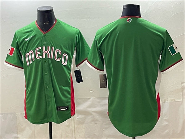 Custom Mexico Baseball green Classic jersey