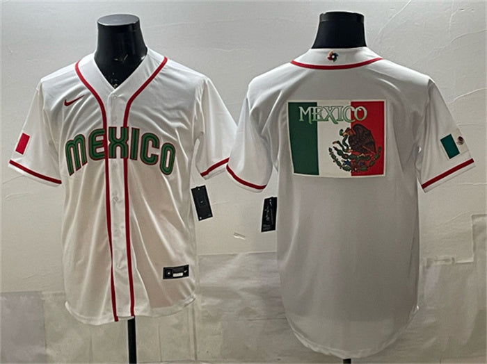 Logo Mexico Baseball white Classic jersey