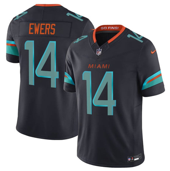 Quinn Ewers Miami Dolphins black Vapor jersey