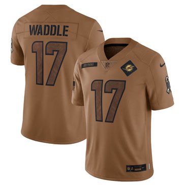 Jaylen Waddle Miami Dolphins brown Salute To Service jersey