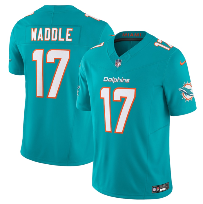 Jaylen Waddle Miami Dolphins aqua Vapor jersey