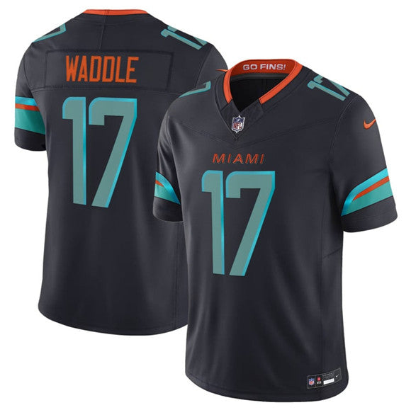 Jaylen Waddle Miami Dolphins black Vapor jersey