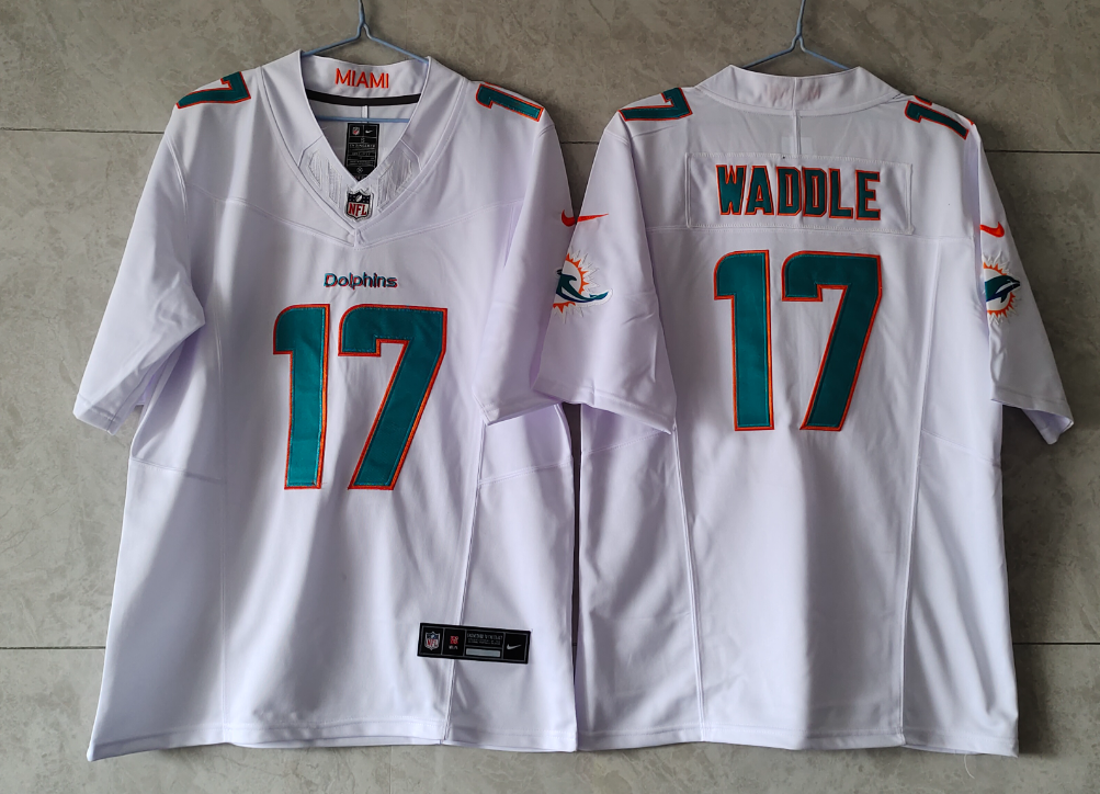 Jaylen Waddle Miami Dolphins white FUSE jersey