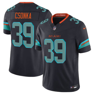Larry Csonka Miami Dolphins black Vapor jersey