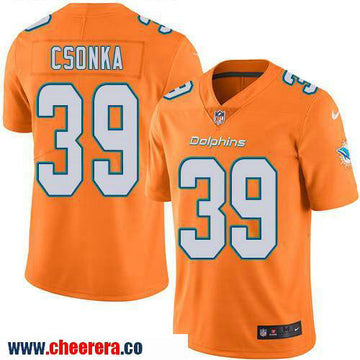 Larry Csonka Miami Dolphins orange Color Rush jersey