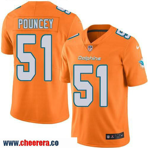 Mike Pouncey Miami Dolphins orange Color Rush jersey