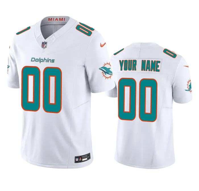 Custom Miami Dolphins white Vapor jersey