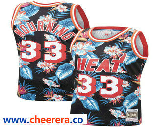 Alonzo Mourning Ness Floral Miami Heat Throwback jersey