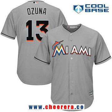 Marcell Ozuna Miami Marlins gray Road jersey