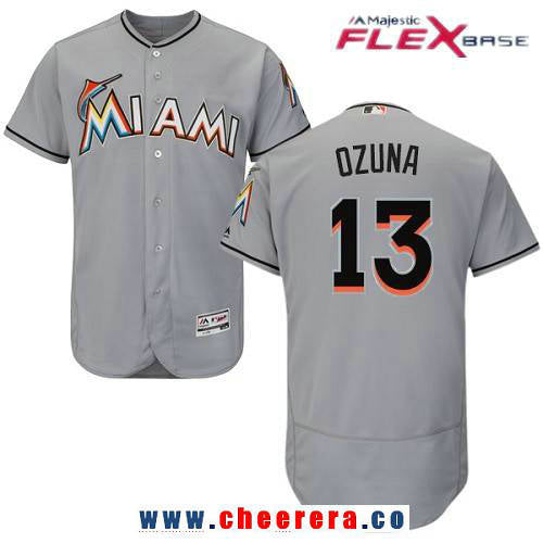 Marcell Ozuna Miami Marlins gray Road jersey