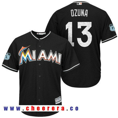 Marchell Ozuna Miami Marlins black jersey