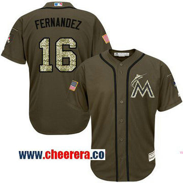 Jose Fernandez Miami Marlins green Salute To Service jersey