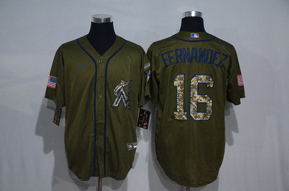 Jose Fernandez Miami Marlins olive jersey
