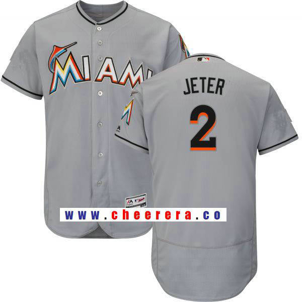 Derek Jeter Miami Marlins gray Road jersey