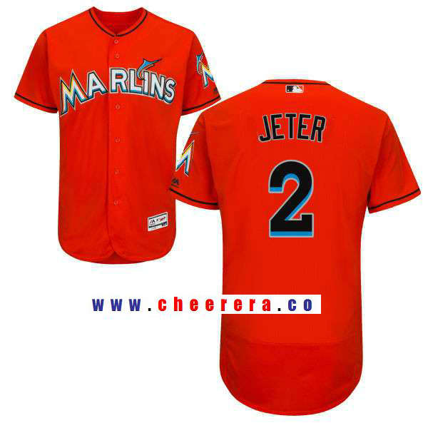 Derek Jeter Miami Marlins orange Alternate jersey