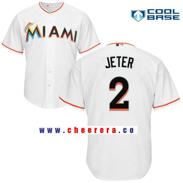 Derek Jeter Miami Marlins white Home jersey