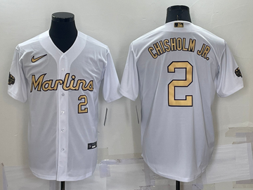 Jazz Chisholm Jr Number Miami Marlins white jersey