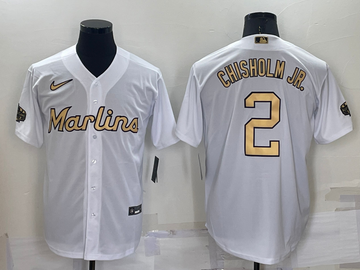 Jazz Chisholm Jr Miami Marlins white jersey