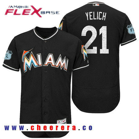Christian Yelich Miami Marlins black jersey