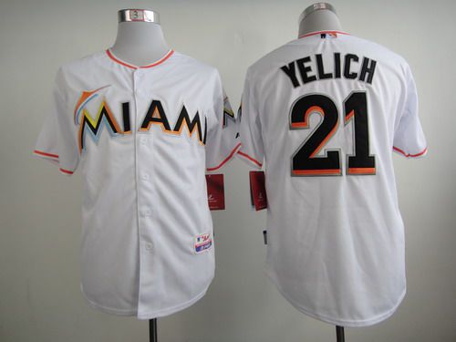 Christian Yelich Miami Marlins white jersey