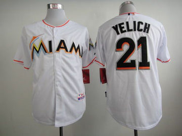 Christian Yelich Miami Marlins white jersey