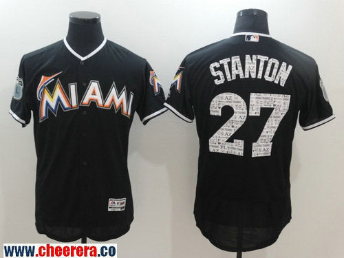 Giancarlo Stanton Miami Marlins black jersey