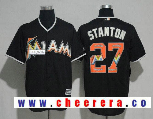 Giancarlo Stanton Miami Marlins black jersey