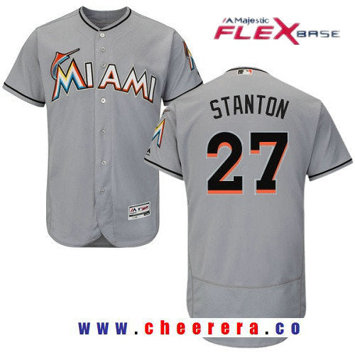 Giancarlo Stanton Miami Marlins gray Road jersey