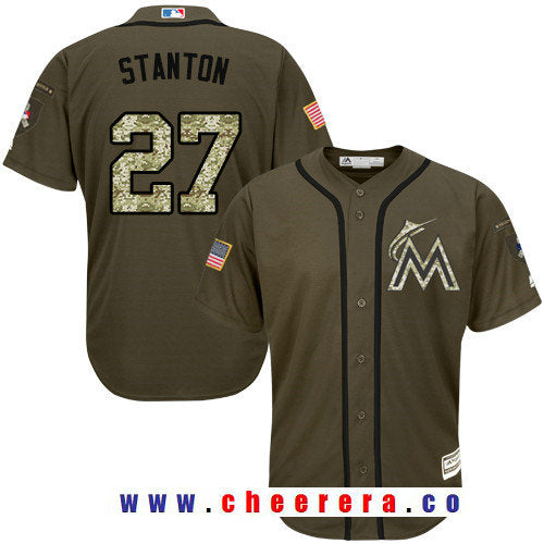 Giancarlo Stanton Miami Marlins green Salute To Service jersey