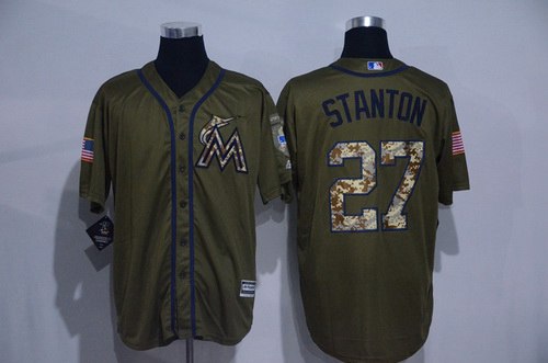 Giancarlo Stanton Miami Marlins green Salute To Service jersey