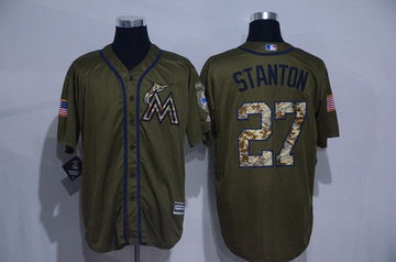 Giancarlo Stanton Miami Marlins green Salute To Service jersey