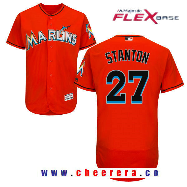 Giancarlo Stanton Miami Marlins orange jersey