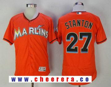 Giancarlo Stanton Miami Marlins orange jersey