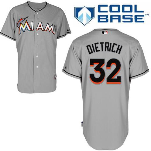 Derek Dietrich Miami Marlins gray Road jersey