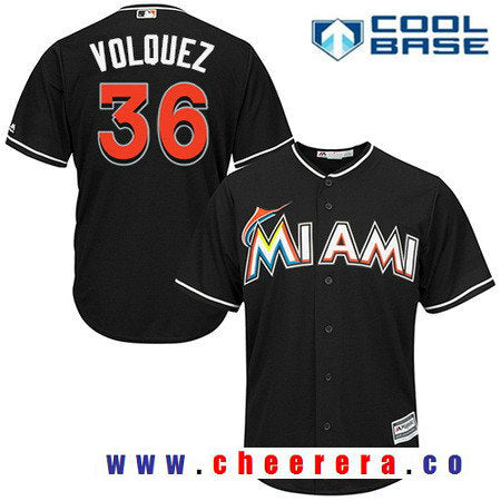 Edinson Volquez Miami Marlins black Alternate jersey