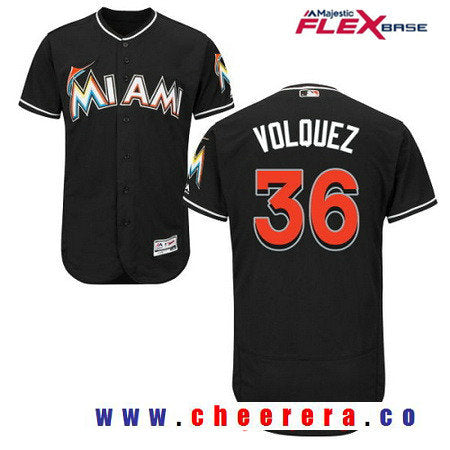 Edinson Volquez Miami Marlins black Alternate jersey