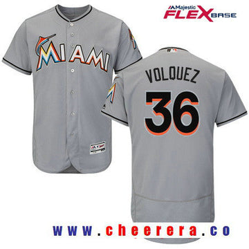 Edinson Volquez Miami Marlins gray Road jersey