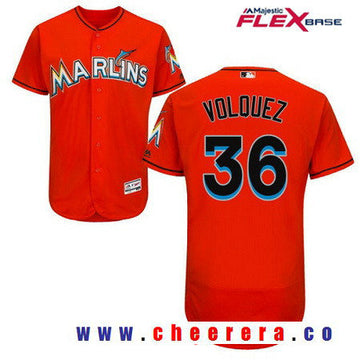 Edinson Volquez Miami Marlins orange Alternate jersey