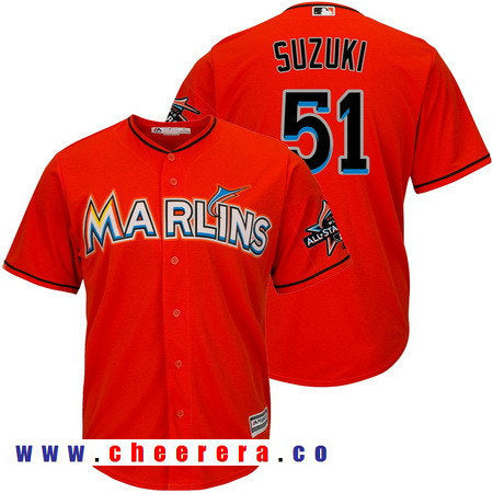 Ichiro Suzuki Miami Marlins orange All-Star jersey
