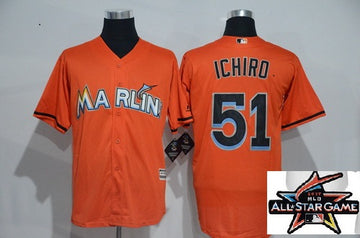 Ichiro Suzuki Miami Marlins orange jersey