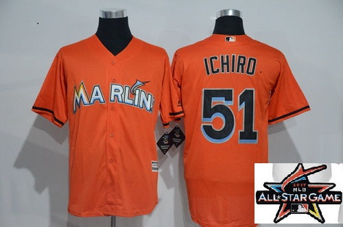 Ichiro Suzuki Miami Marlins orange jersey